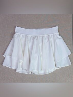 Lululemon White Tennis Skirt Skort Layered High Rise Size 6 Athletic